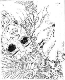 ROLLIN Lucien - Couverture originale de OMBRES tome 6 : Le crâne part II par Lucien ROLLIN