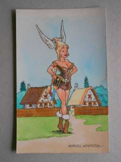 Marcel Uderzo | Uderzo, Marcel - Dessin original en couleurs - d’après le 4ème plat Le journal d’Astérix N°4 | Catawiki