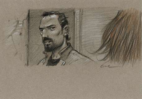 Enki Bilal | Romeo et Juliette, dessin original au fusain à la gouache. | Septimus