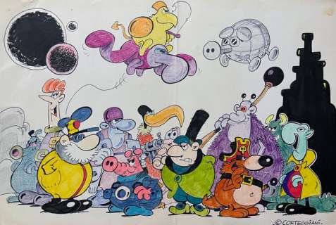 Corteggiani, François | Corteggiani, François - Dessin original couleur - Le Grand Panic Circus / Robinson et Zoé | Catawiki