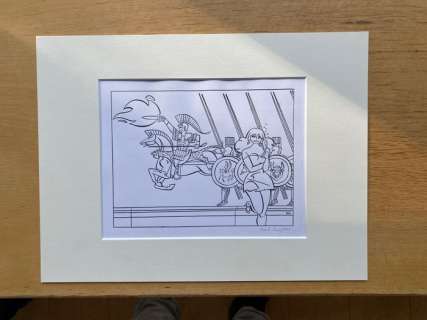 Franka - Originele inkttekening van vignet luxe "Het zilveren vuur" ingelijst - (2010) | Catawiki