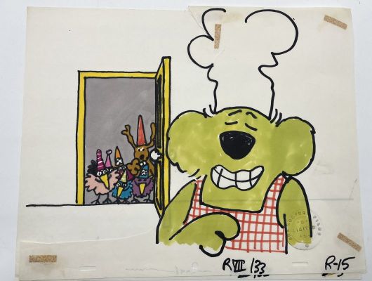 Lot 48 - A Roobarb & Custard multi-layered original animation cel stamped with… | misc / divers