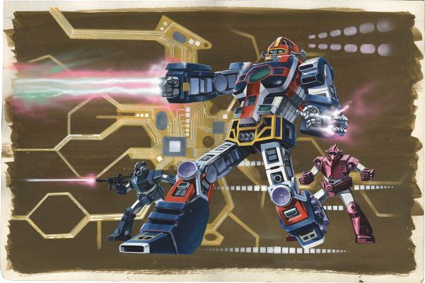 Toshio Okazaki Hand-Drawn Color Manuscript "Video Warrior Laserion" | Mandarake (Big Web)