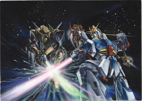 A Hand-Drawn Color Illustration of"Mobile Suit Zeta Gundam " by Toshio Okazaki. | Mandarake (Big Web)