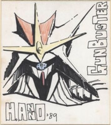 A Hand-Drawn Color Shikishi by Hideaki Anno : " Aim for the Top GunBuster from Ganba!" | Mandarake (Big Web)