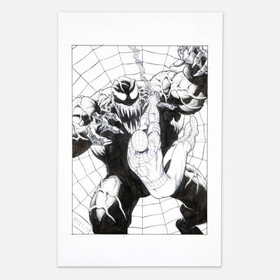 Lot 391 - Shawn McManus, Venom vs. Spider-Man Original Art Illustration | Landry Pop Auctions