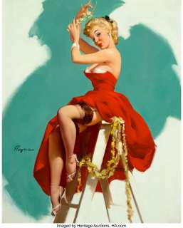 Gil Elvgren (American, 1914-1980) A Put-Up Job, Brown & Bigelow calendar illustration, 1955 Oil on canvas 30 x 24 inc...