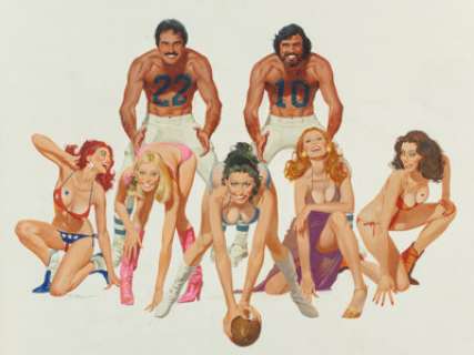 Robert McGinnis (American, 1926) Semi Tough movie poster, 1977 Gouache on board 16-1/2 x 21-1/2 inches (41.9 x 54.6 c...