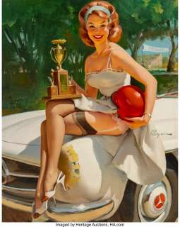 Gil Elvgren (American, 1914-1980) Trophy Girl - A Winner, 1960 Oil on canvas 30 x 24 inches (76.2 x 61.0 cm) Signed ...