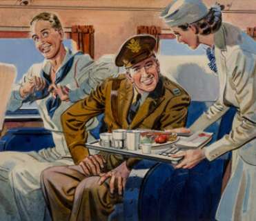 Albert Dorne (American, 1904-1965) - The Stewardess Watercolor on board 7-5/8 x 9 inches (19.4 x 22.9 cm) (sight) Sign...