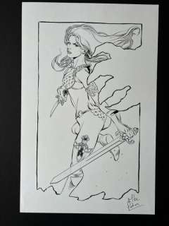Mike Perkins - 1 Original drawing - Red Sonja and Claw Commission Work | Catawiki