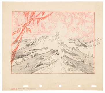 SNOW WHITE IN SWAMP WITH ALLIGATORS ORIGINAL CONCEPT ART. | Hake’s