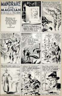 Phil Davis - Original Comic Strip Art for Mandrake the Magician Sunday dated 9-13-36 (King Features Syndicate, -