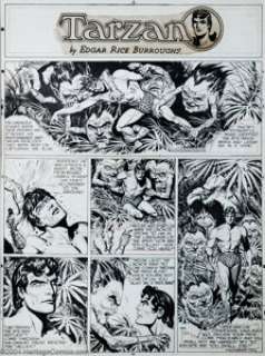 Burne Hogarth - Original Comic Strip Art for Tarzan Sunday dated 7-31-49 (United Features Syndicate, 1949). One of - | Heritage