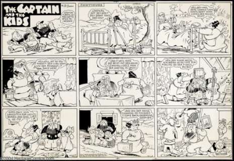 Rudolph Dirks - The Captain and the Kids Sunday Comic Strip Original Art, dated 10-3-48 (United Features Syndicate, -