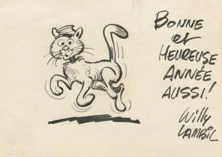 Lambil | Illustration Ã  l’encre de Chine représentant un… | Millon