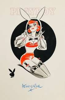 Lapone, Antonio - 1 Original colour drawing - Hommage à Playboy - Playmate n.1 | Catawiki