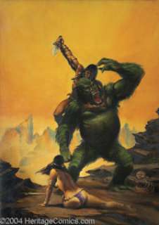 Joe Chiodo - Savage Sword of Conan #84 Cover Original Art (Marvel, 1983). Conan rescues a damsel in distress from - | Heritage