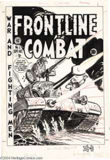 Harvey Kurtzman - Frontline Combat #2 Cover Original Art (EC, 1951). Hang on to your helmets, art troopers! - | Heritage