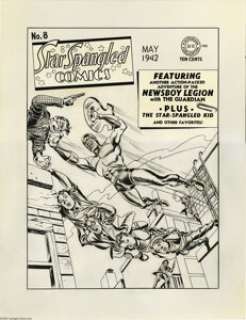 Jack Kirby and Joe Simon - Star-Spangled Comics #8 Cover Original Art (DC, 1942). The Newsboy Legion and the -