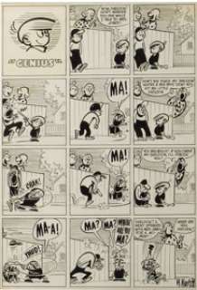 Harvey Kurtzman - John Wayne Adventure Comics #12, Complete 1-page Story "Genius" Original Art (Toby - | Heritage