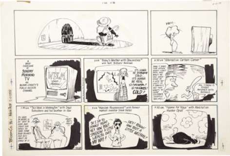 Berkeley Breathed - Bloom County Sunday Comic Strip Original Art, dated 2-21-88 (Washington Post Writers -