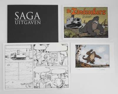 Bosschaert, Jan | Original page (p.15) + album + bookplate  - De Zandzoekers  - (2015) | Catawiki