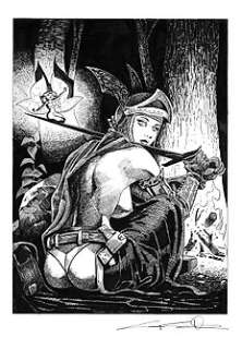 Candita, Giuseppe - 1 Original colour drawing - La Fata e la Paladina - Wake up in the night | Catawiki