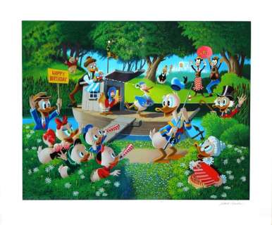 Carl Barks - 1 Lithograph - Donald Duck - Surprise Party at Memory Pond 331/500 - 1994 | Catawiki