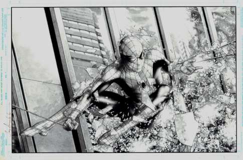 Jay Anacleto - Spider-Man Vs Green Goblin Published Pinup (Sold Live on ‘Dueling Dealers of Comic Art‘ Episode #103 Podcast on 1-18-2023 Watch It Here!