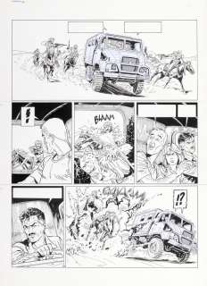 Denayer | Wayne Shelton, planche n°34 Ã  l’encre de Chine… | Millon