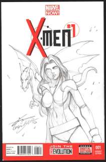Inhyuk Lee - X-Men #1 Blank Variant with Kitty Pryde Shadowcat with Lockheed Pencil Art - Signed