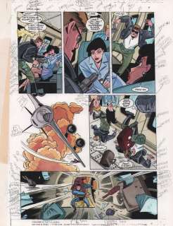 Joe Staton, Linda Medley, Terry Beatty - Batman & Superman Adventures: World‘s Finest #1 P.7 Color Guide Art - Superman And Lois Lane on Hijacked Air Force One - 1997