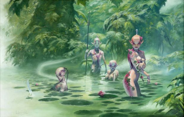 Lot 271 - SMITH, Adrian (né en 1969) : [Le bain] Illustration originale,… | misc / divers