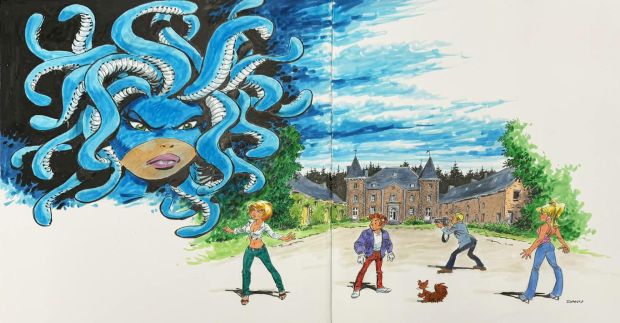 Dany | Lot 188 - Spirou et la gorgone bleue, tirage de luxe très grand format limité à 269 ex., agrémenté d’une dédicace. | Septimus