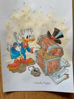 Roberta Migheli - 1 Original drawing - Uncle Scrooge - Zio Paperone scassinatore di forzieri - 2023 | Catawiki