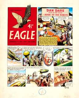 Lot 80 - Eagle/Dan Dare original cover artwork drawn by Frank Hampson (1957)…