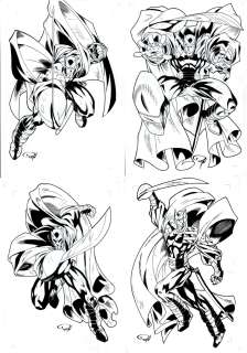 Ron Adrian - 14 Large Penciled & Inked Superhero Style Guide Drawings