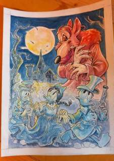 Alessandro Gottardo - 1 Watercolour - Donald Duck - "Paperino sfugge a NosfeRatto" - 2025 | Catawiki