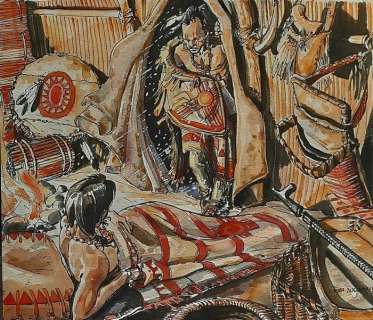 Zuccheri, Laura - 1 Original colour drawing - Ken Parker - Night in the tent - 1997 | Catawiki