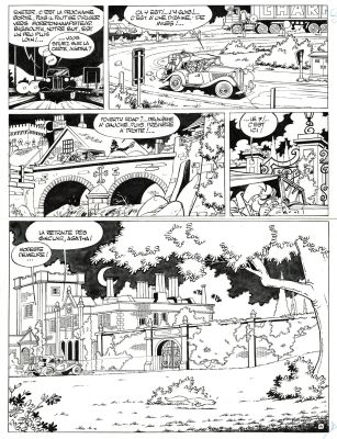 Turk | Lot 446 - Clifton, Week-end à tuer, planche originale à l’encre de chine pour cet album paru en 1984 au Lombard. | Septimus