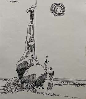Toppi, Sergio - 1 Original drawing - Man on Rock | Catawiki