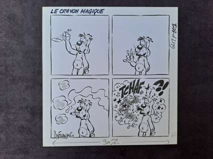 Dufranne, Henri - 1 Original drawing - Gai Luron - Le Crayon magique - 1972 | Catawiki