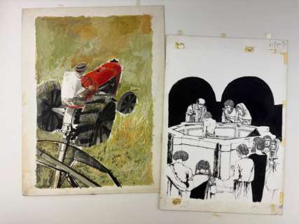 Crepax, Guido - 2 Original drawing - La Fonte Battesimale; il Trattore | Catawiki
