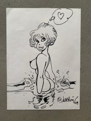 Walthéry, François - 1 Original drawing - Natacha - Natacha hôtesse de l’air - 2008 | Catawiki