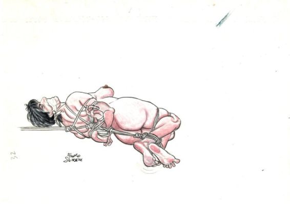 Saudelli, Franco - 1 Original colour page - Bondage - "Femmine alla corda..." - 1990 | Catawiki
