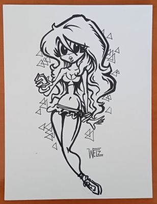 Larry Welz - 1 Original drawing - Pin Up - Cherry | Catawiki