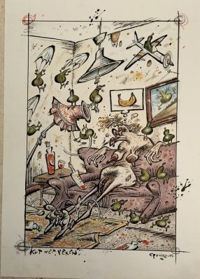 Schreurs, Eric - 1 Original drawing - Kut met Peren | Catawiki