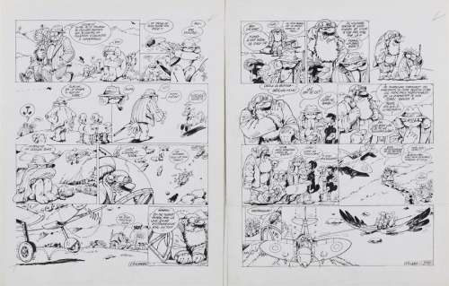 F’MURRR. Alp 2. Pl. 39A et 39B . Encre. 41 x 32,5 cm. Au dos: cachet Pilote | Aponem