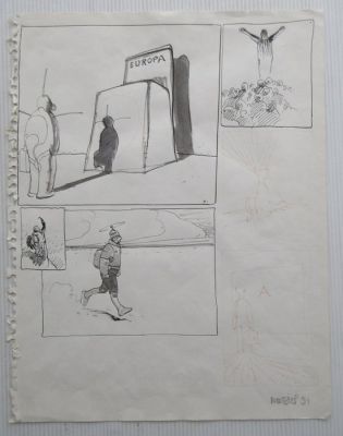 Moebius / Jean Giraud - 1 Original preliminary drawing - Moebius - origineel ontwerp in inkt - 1991 | Catawiki